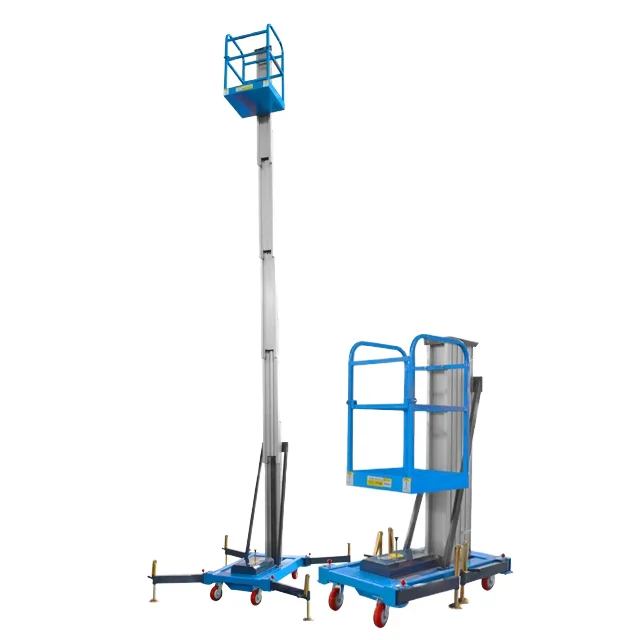 Elevador de un hombre, plataforma de trabajo aéreo de elevación eléctrica, escalera de 4m, andamio de un solo mástil, elevador de hombre