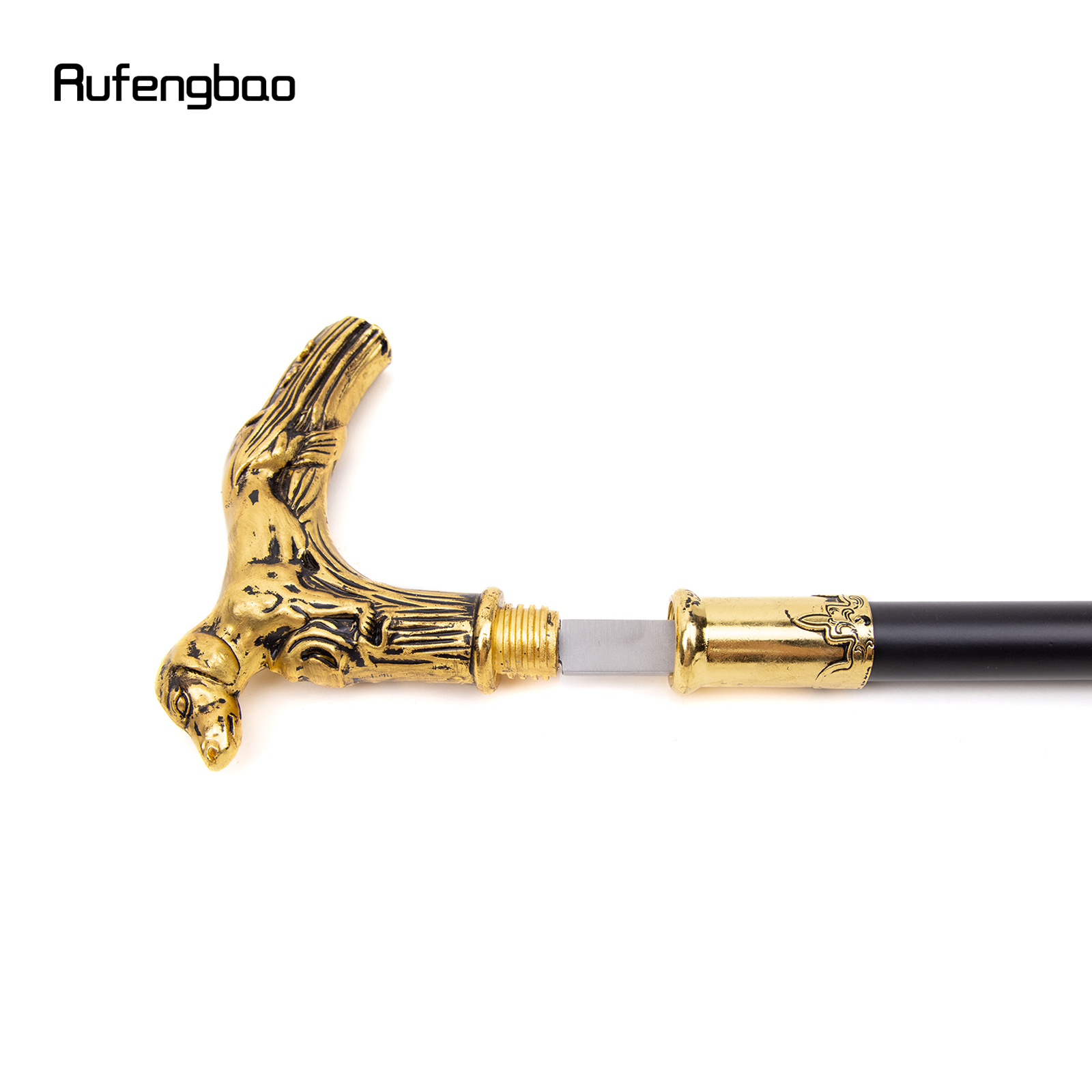 Bastão de caminhada luxuoso com alça dourada para cachorro, com placa oculta, autodefesa, moda, cosplay, bastão de crosier, 90cm