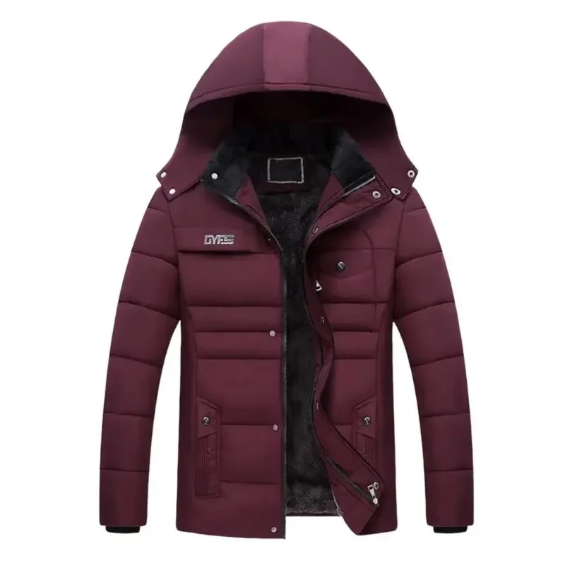 Chaqueta con capucha a prueba de frío para hombre, prendas de vestir lavables, abrigo térmico de Color sólido para exteriores, ropa de abrigo informal a prueba de viento, moda de invierno