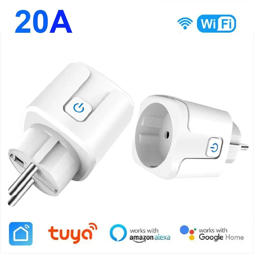 Tuya wifi tomada inteligente ue 20a tomada inteligente sem monitor de energia cronometragem controle voz funciona com alexa google casa alice