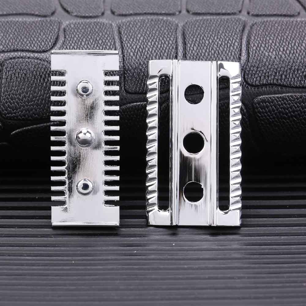 YAQI – accessoire de remplacement de tête de rasoir de sécurité inclinée pour hommes, couleur chromée agressif, Double tranchant