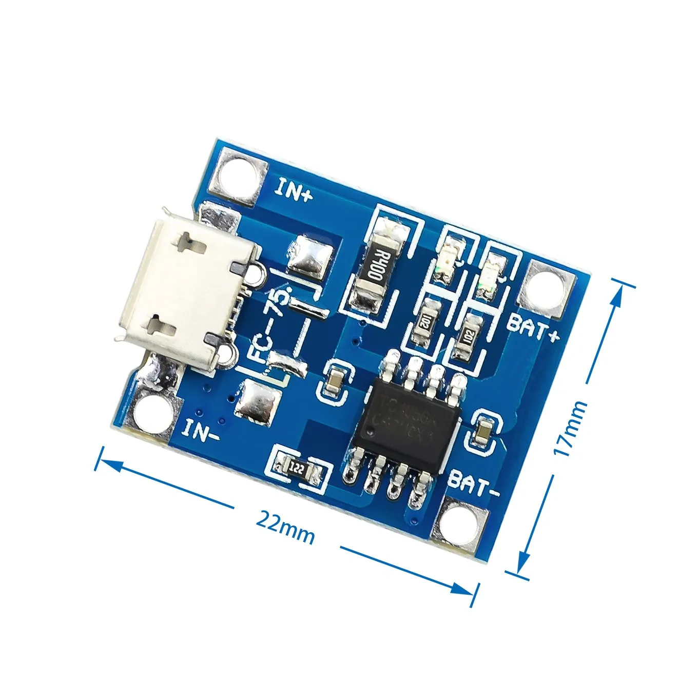 10 unids/lote 5V Micro USB 1A 18650 de carga de la batería de litio con protección Módulo de cargador