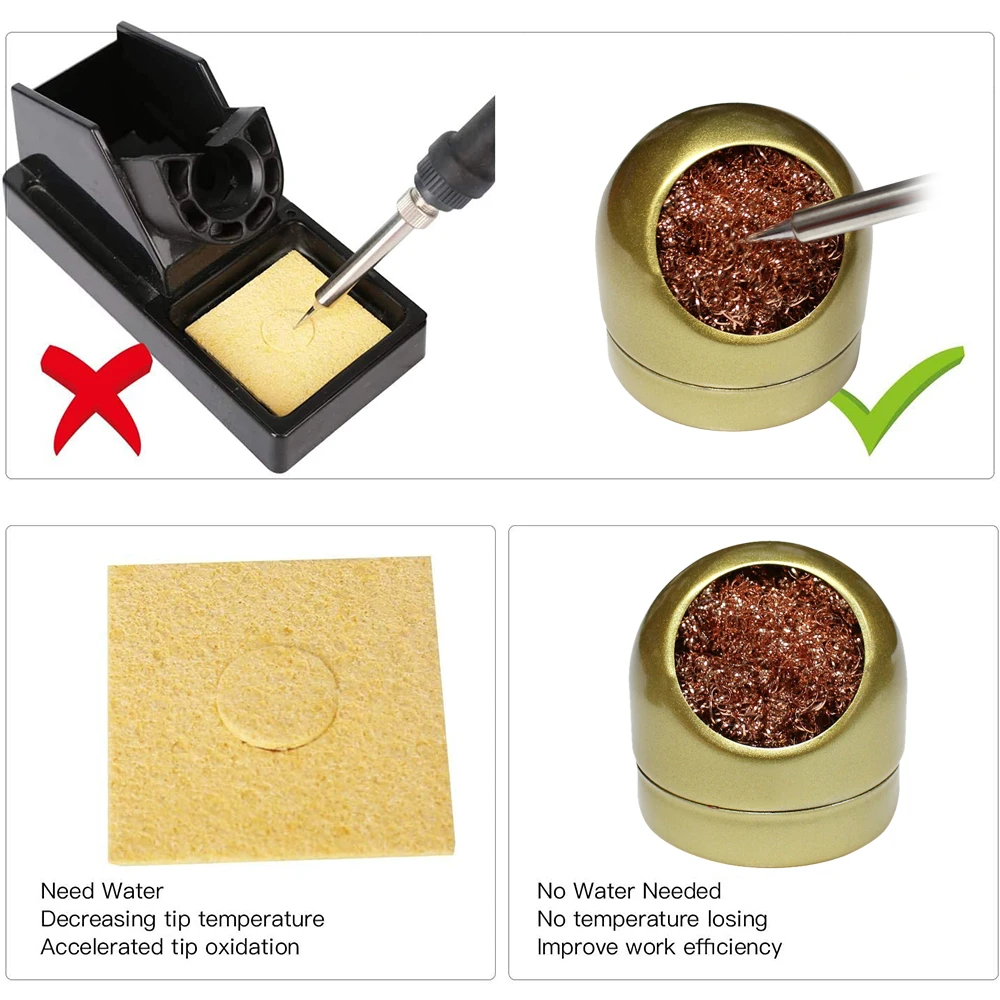 การประสาน เคล็ดลับเหล็กทําความสะอาด Desoldering ทําความสะอาดบอลเชื่อม การประสาน เหล็กตาข่ายกรองลวดโลหะยืนลูกเหล็กดีบุก Remover