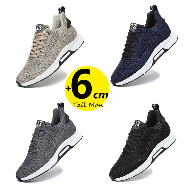 Turnschuhe Männer Höhe Erhöhen Einlegesohlen 6 cm Aufzug Schuhe Chunky Taller Heel Lift Plus Größe 37-46