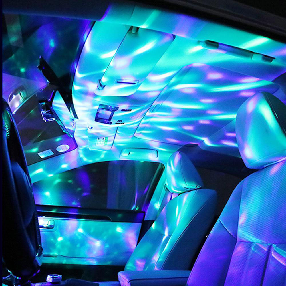 Led Apple USB 車 USB アンビエントライト DJ RGB ミニカラフルな音楽サウンドインターフェイスホリデーパーティー雰囲気インテリアドームトランクランプ