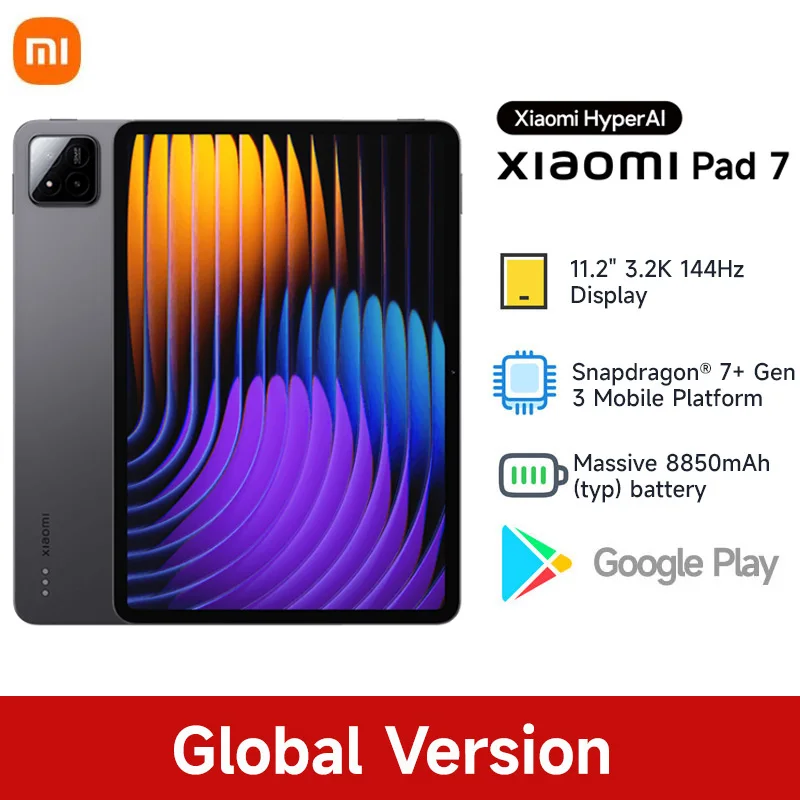 Global Versie Xiaomi Pad 7 Snapdragon 7+ Gen 3 Octa-core CPU Tablet 8850mAh 13MP Camera 11.2" Display 45W Opladen Xiaomi Pad7