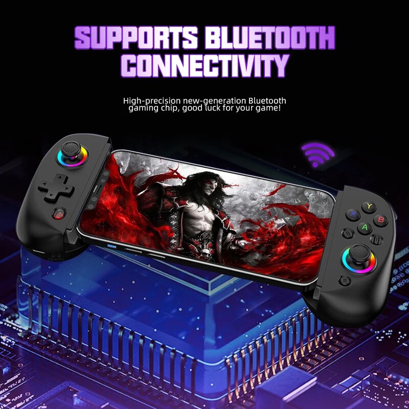 VILCORN-Controlador RGB Flexível Dual Hall, Jogos D8, Gamepad Streaming para Tablet, Android, PS4, Switch, PC Joystick
