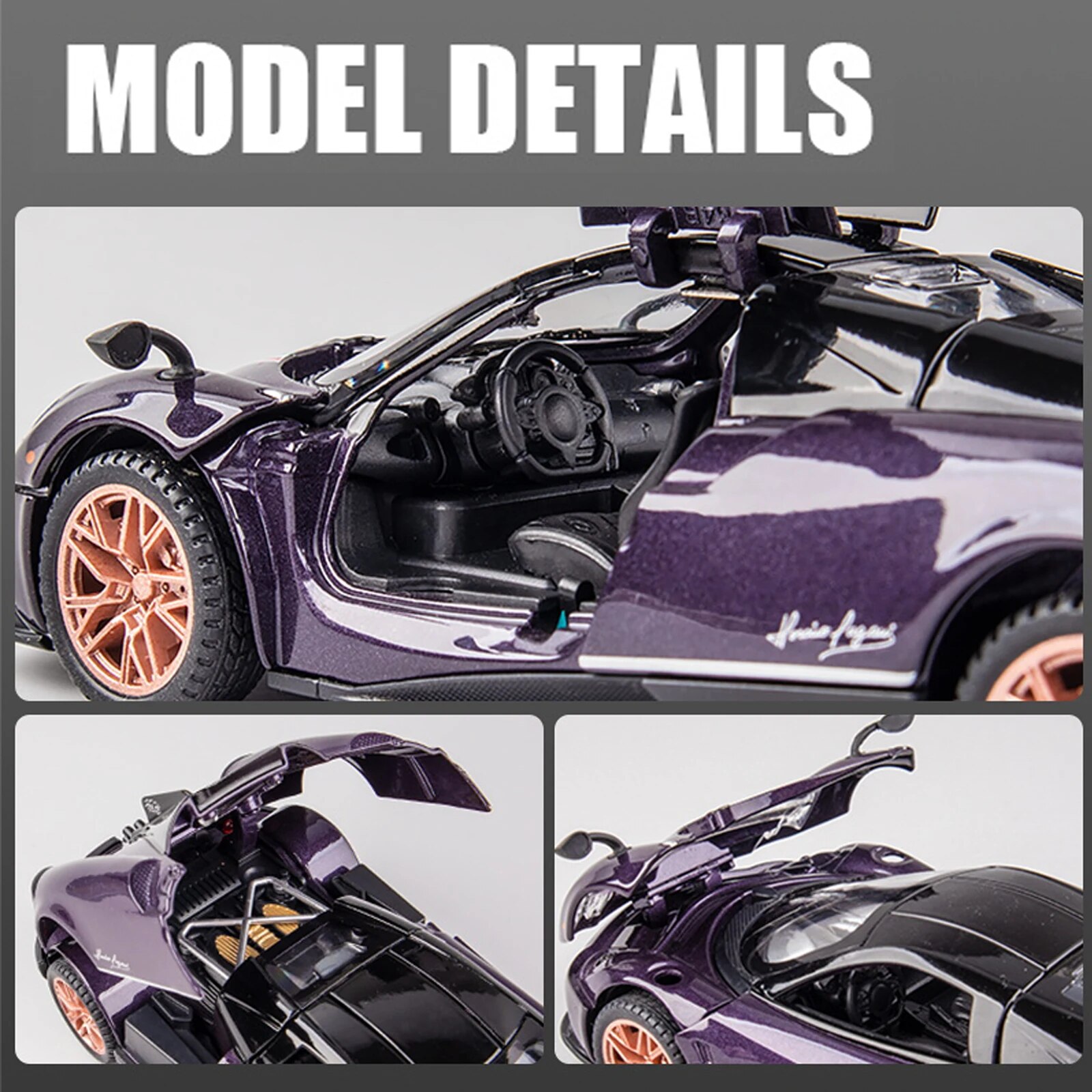 1:32 Speelgoedauto 'S Lambo Pagani Huayra Metalen Model Auto Met Licht En Geluid Terugtrekken Speelgoedauto Voor Jongens Van 3 Jaar Oud