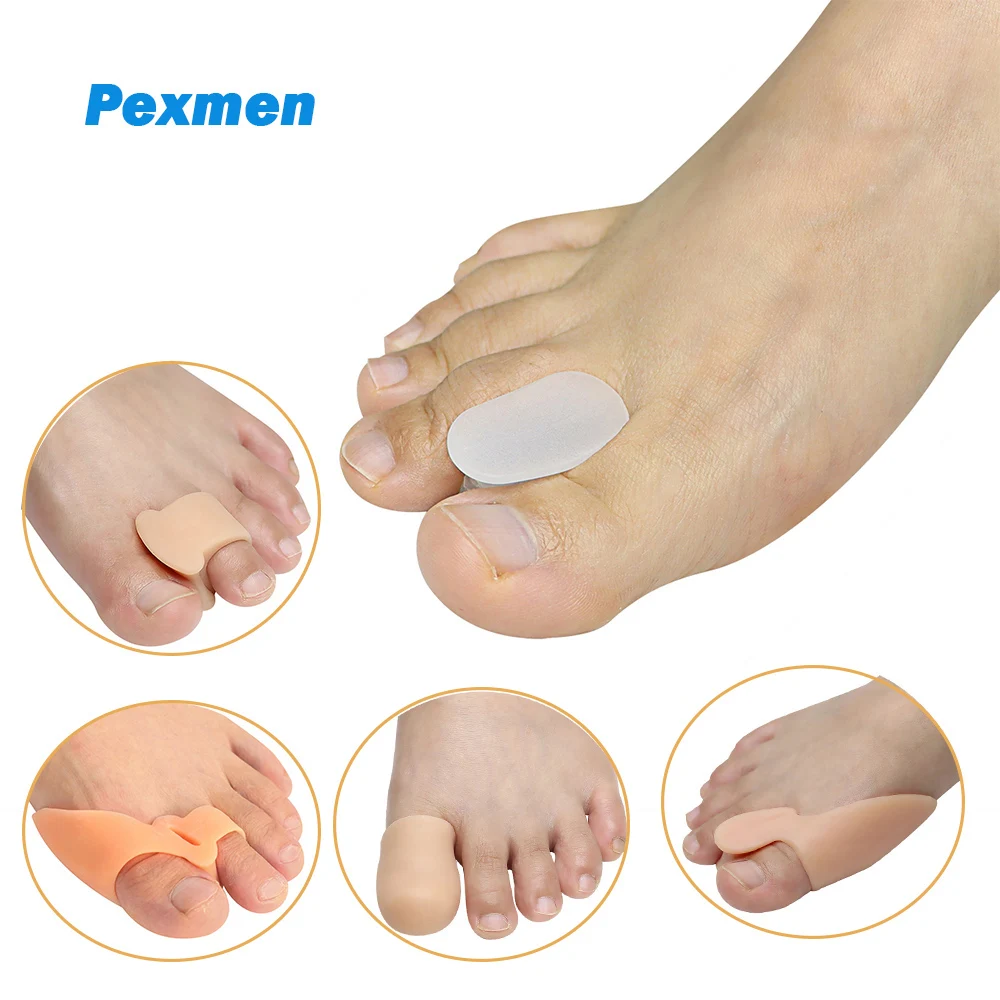 Pexmen-つま先セパレーター,外反母趾矯正器,つま先が重複するハンマーつま先スペーサー,痛みを和らげる,2個