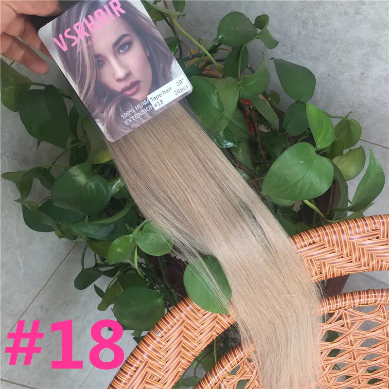 Vsr pop pu super fita na extensão do cabelo humano loira piano cor eua forte fita adesiva extensões de cabelo para salão de beleza