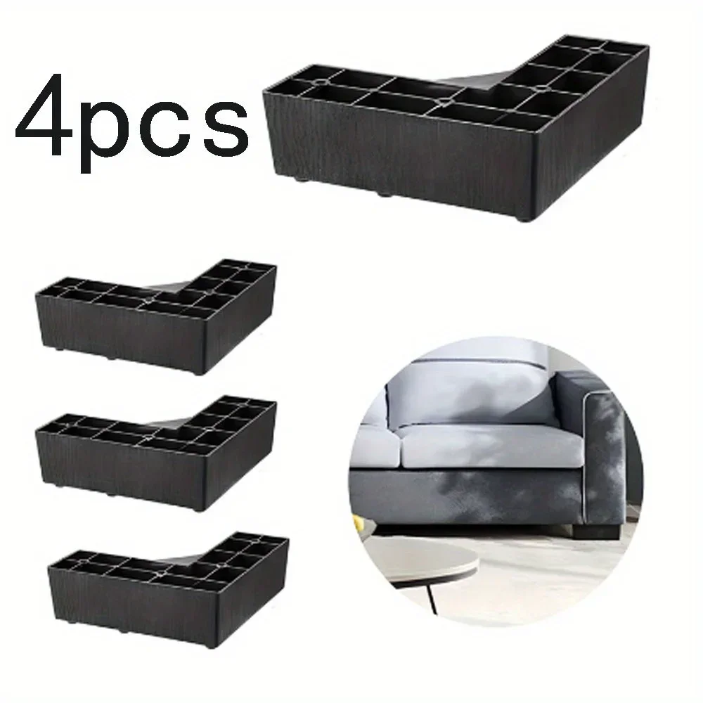 4Pcs 50MM Hight Plastic Furniture Legs L-shape And One Line Shape Sofa Legs Coffee Table and Bed Legs Rectangle Couch Leg Plinth