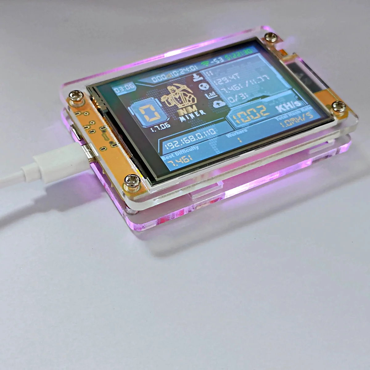NMMiner NerdMiner CYD Hashrate 960KH/s 2.8 polegadas Barato Yello Display Lucky Miner ESP32-2432S028 Crypto Solo Lottery Bitcoin DROOM