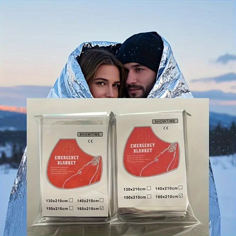 2 Stück Notfall-Überlebensdecken – robustes, thermisches, reflektierendes Mylar für Erste Hilfe im Freien, Camping- und Wanderausrüstung, wasserdicht