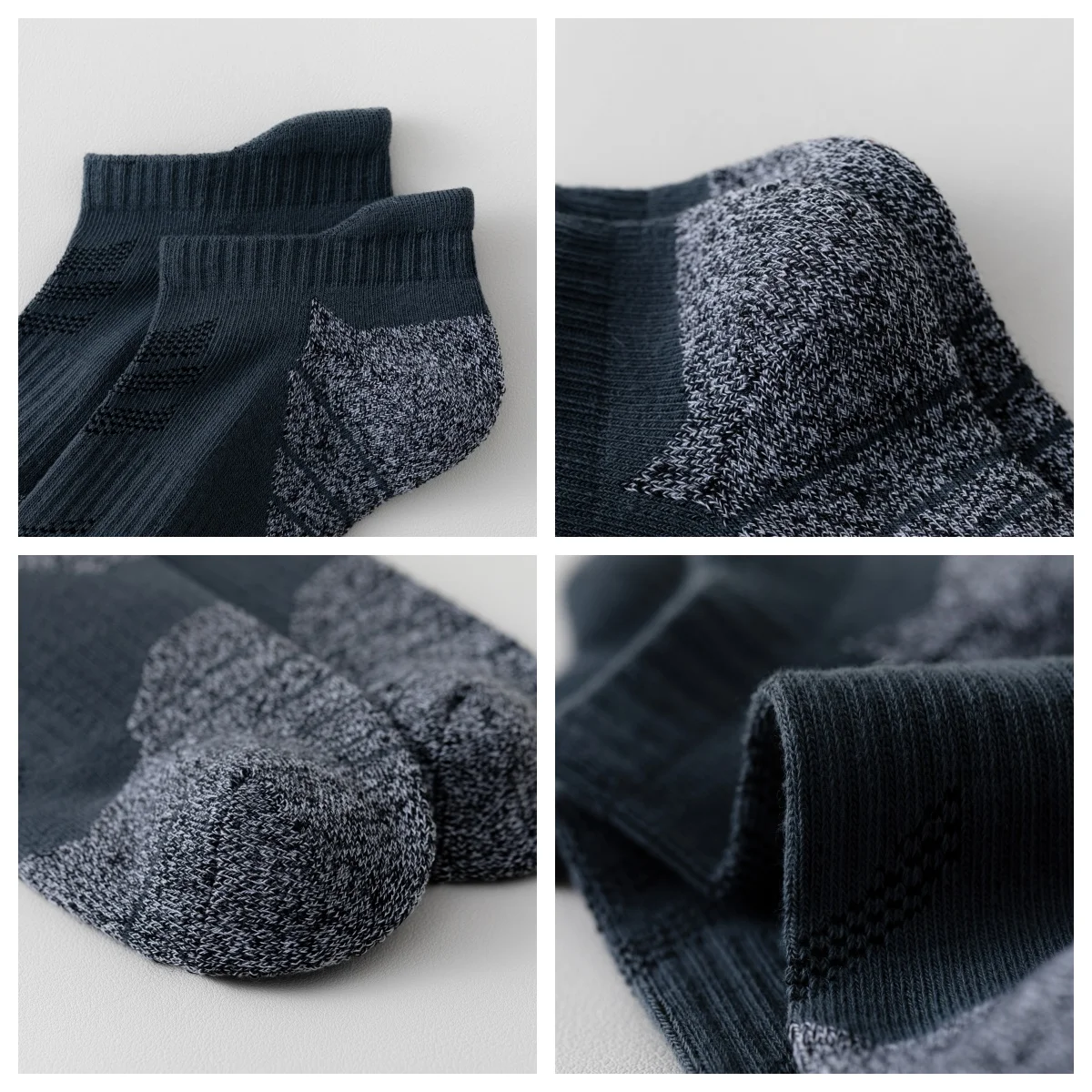 Paquete de 6 pares de calcetines deportivos para hombre, malla acolchada gruesa, transpirable, cómodo, calcetines tobilleros atléticos de corte bajo para correr