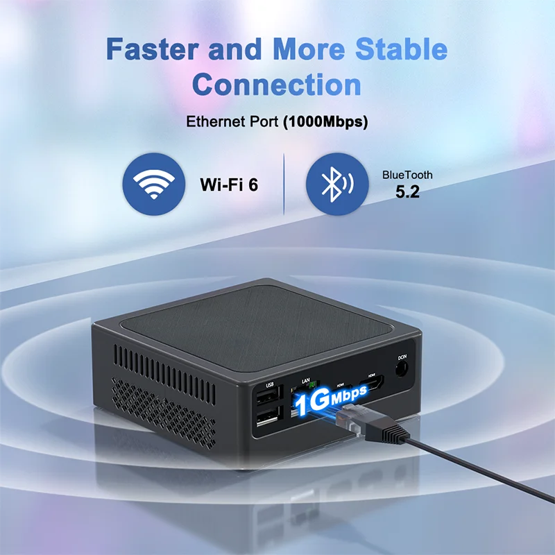 TexHoo Mini PC Intel N100 Windows 11 Pro  Wifi6 Dual HDMI Micro-computers Supports up to 16GB DDR4 2T NVME SSD Desktop computer