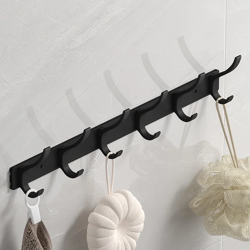 สีดํา Robe Hooks ผ้าเช็ดตัวแขวนเล็บ Wall Rack Hooks Coat ผู้ถือเสื้อผ้าสําหรับห้องน้ําห้องครัวอุปกรณ์เสริม