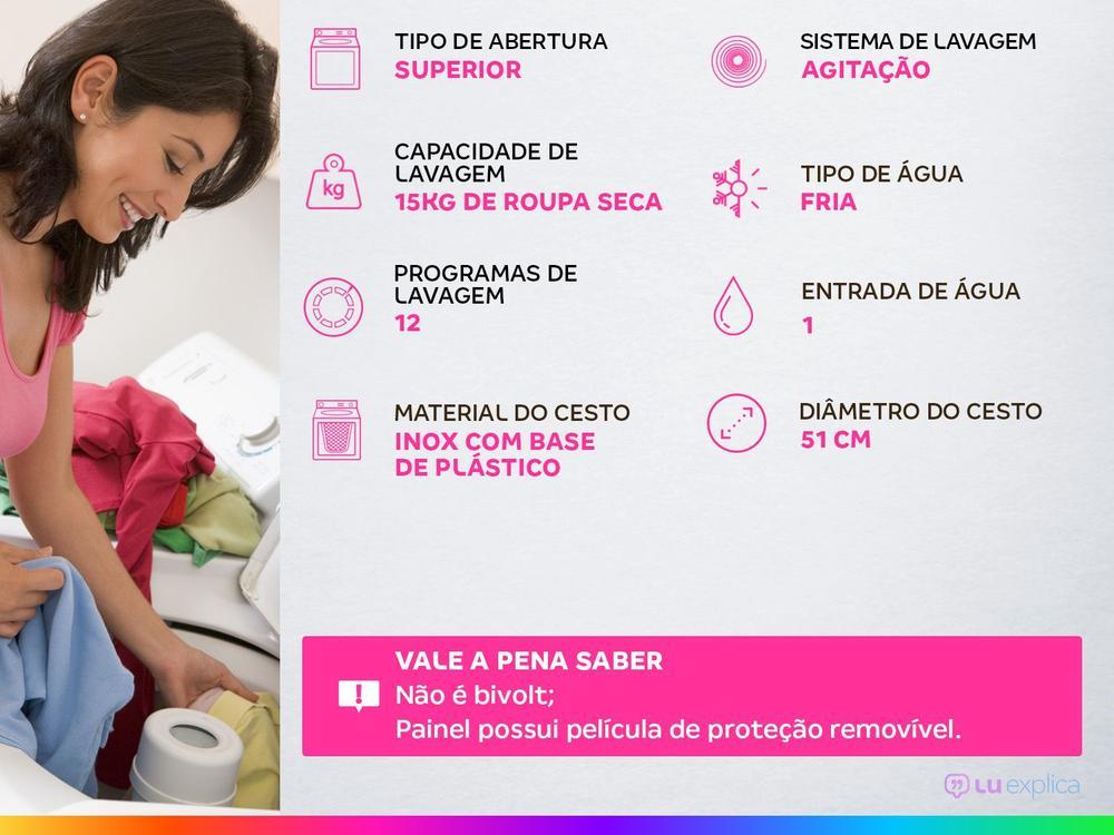 Lavadora de Roupas Brastemp 15kg Cesto Inox - 110V