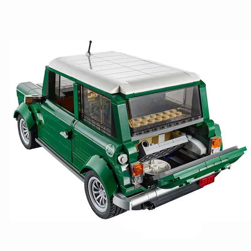Mini blocs de construction de voiture verte Cooper pour garçons et filles, brique de voiture, cadeau d'anniversaire et de vacances, jouet de Noël, nouveau modèle