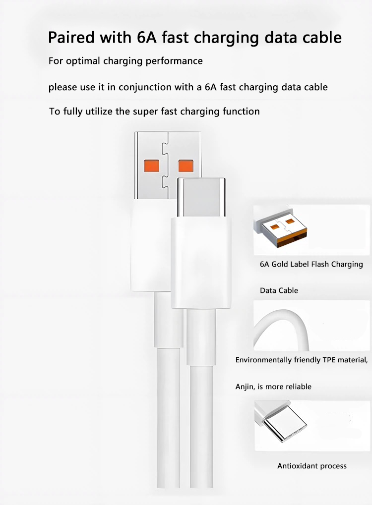 Cargador rápido USB de 90W para Xiaomi 15 14 13 12 11 10 Ultra Redmi Note 12T 13 Pro Turbo Cable de carga USB tipo C de carga rápida