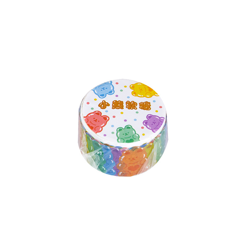 Rollo de cinta adhesiva de encaje para álbum de recortes, cinta Washi de colores de dibujos animados dibujados a mano, DIY, 100 Uds.