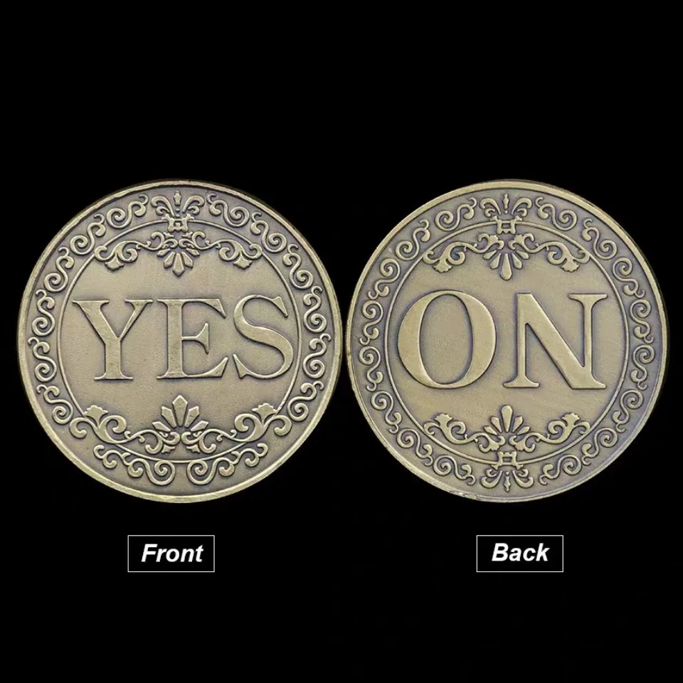 1PC Bronzo Sì o No Moneta Commemorativa Ricordo Monete Non Valuta Gioco Prop Sfida Monete Collezione Decorazione Artigianato