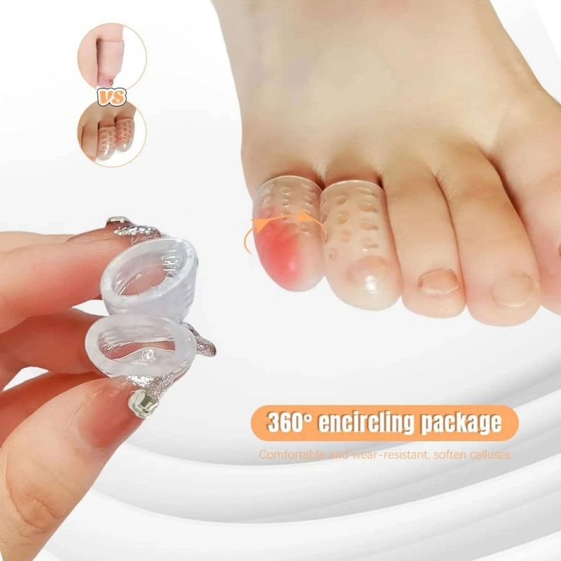 20 protetores de dedo do pé de silicone respiráveis transparentes evitam bolhas, calos e milho, confortáveis com alta elasticidade