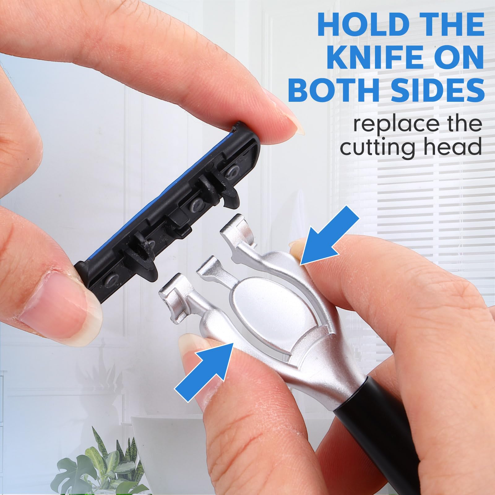 Men's 6-Blade Manual Razor, Orange Non-Slip Handle, Multiple Replacement Blades - Ideal for Trimming Beards and Mustaches