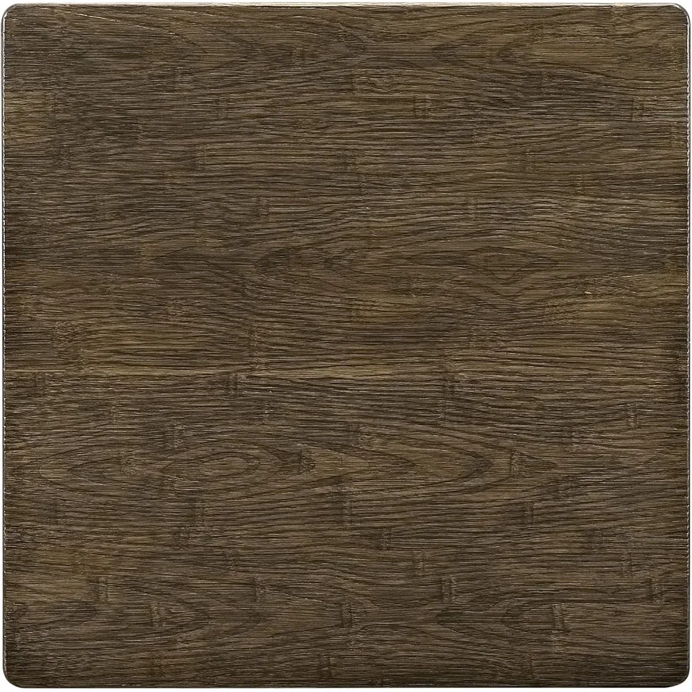 Direct Rustic Modern Farmhouse Steel Metal Square Bar Table with Bamboo Top in Brown