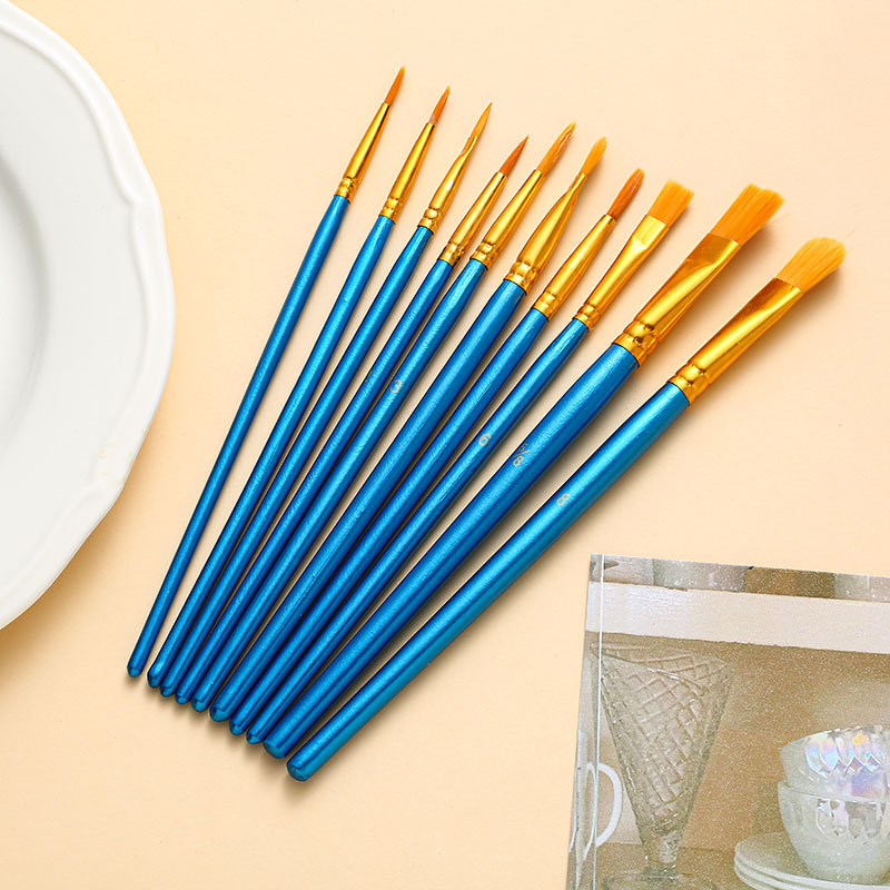 Кисти для рисования акварелью и акрилом, 10 шт.