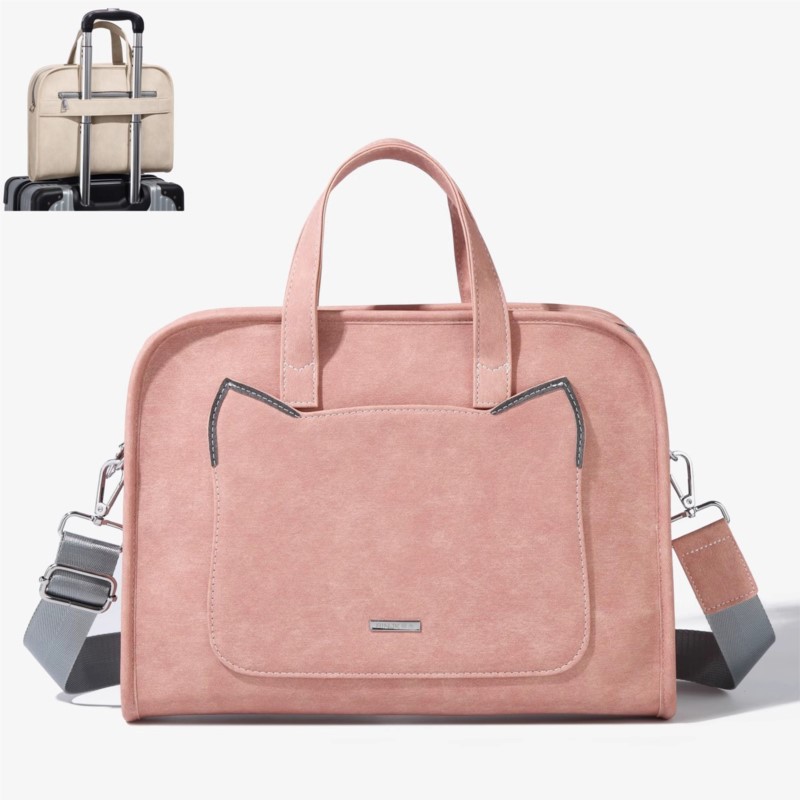Ins Pink Laptop Shoulder Bag Handbag Waterproof MacBook Air Pro 13.3 14 15.6 16 Inch PC Case Travel Shockproof Briefcase Women