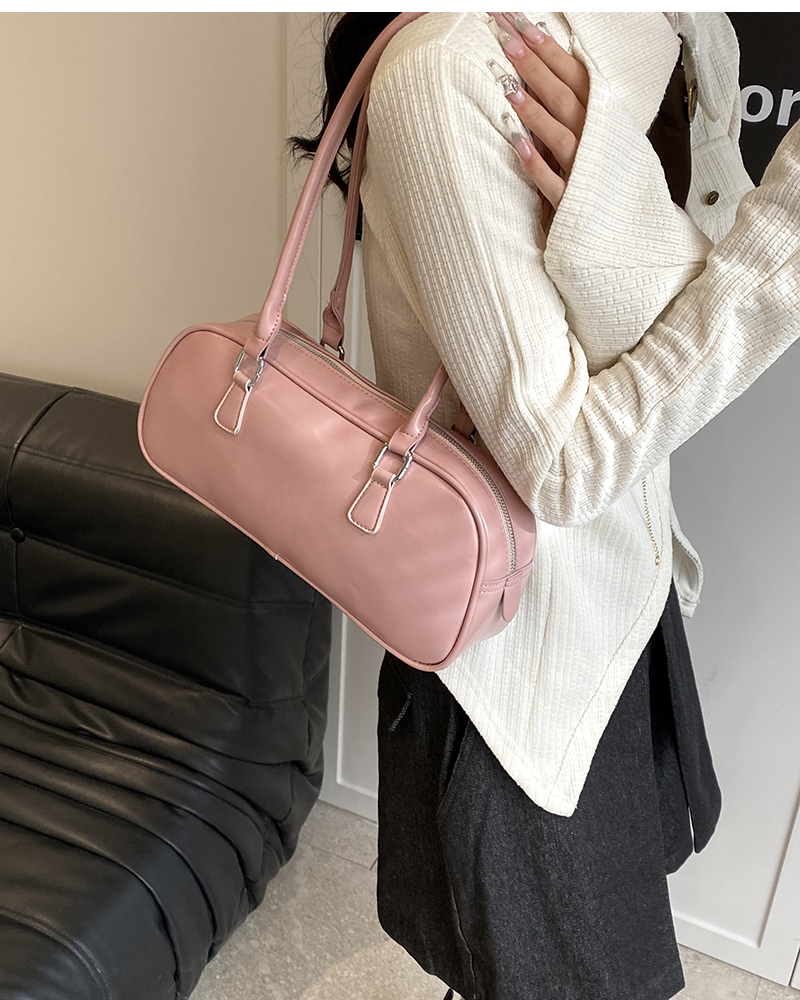 Bolso de piel sintética para mujer, bolsa de hombro Simple y Retro, moda coreana, Primavera, 2024