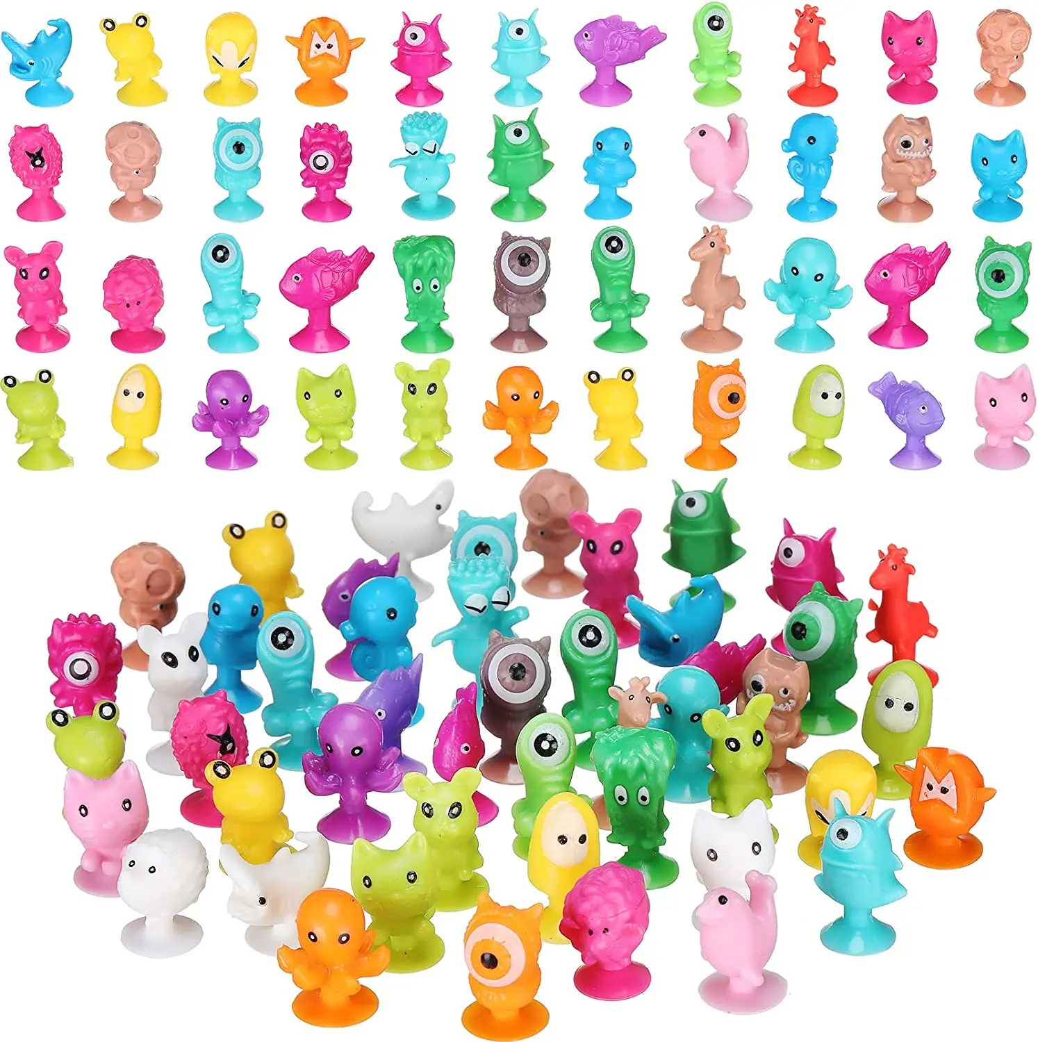 10/20/50 unids/lote Mini muñecas con ventosa tierra marina animales extraños cupule ventosas niños juguete de acción cápsula modelo ventosa marionetas