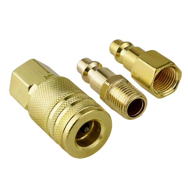 Juego de acopladores rápidos de 1/4 ", 5 uds., pines de enchufe de manguera de aire sólido, accesorios de conector de extremo de línea de manguera de aire giratorios para piezas neumáticas de compresión