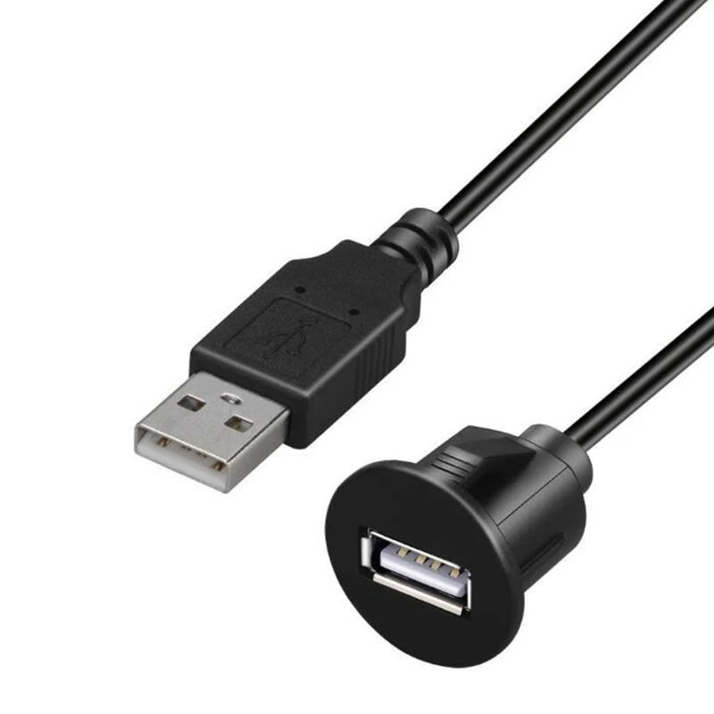 Cable de extensión de Panel de puerto USB 2,0 para tablero de coche, conector macho a hembra, excelente adaptador de plástico