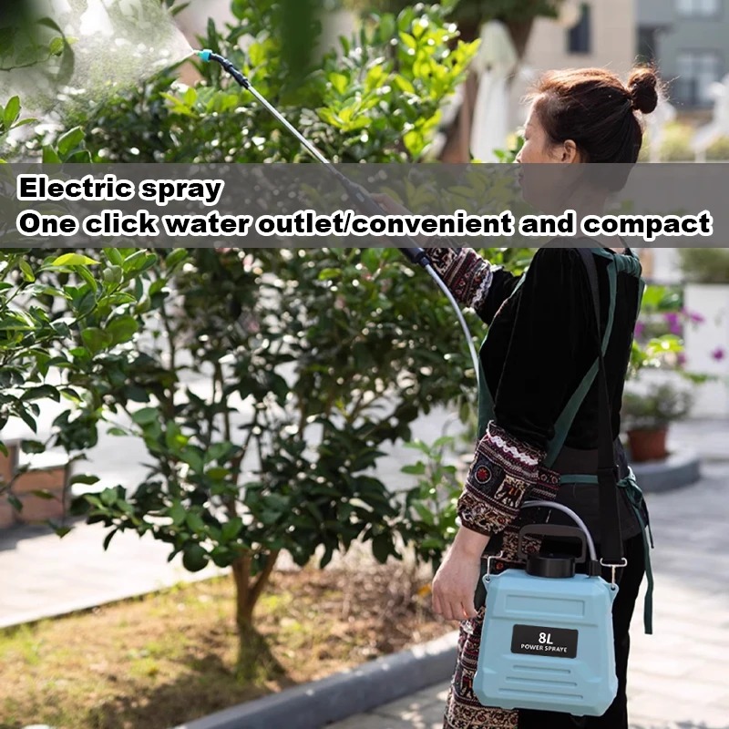New 8-liter agricultural spray, high pressure sprayer backpack type, electric irrigation disinfection pesticide spray