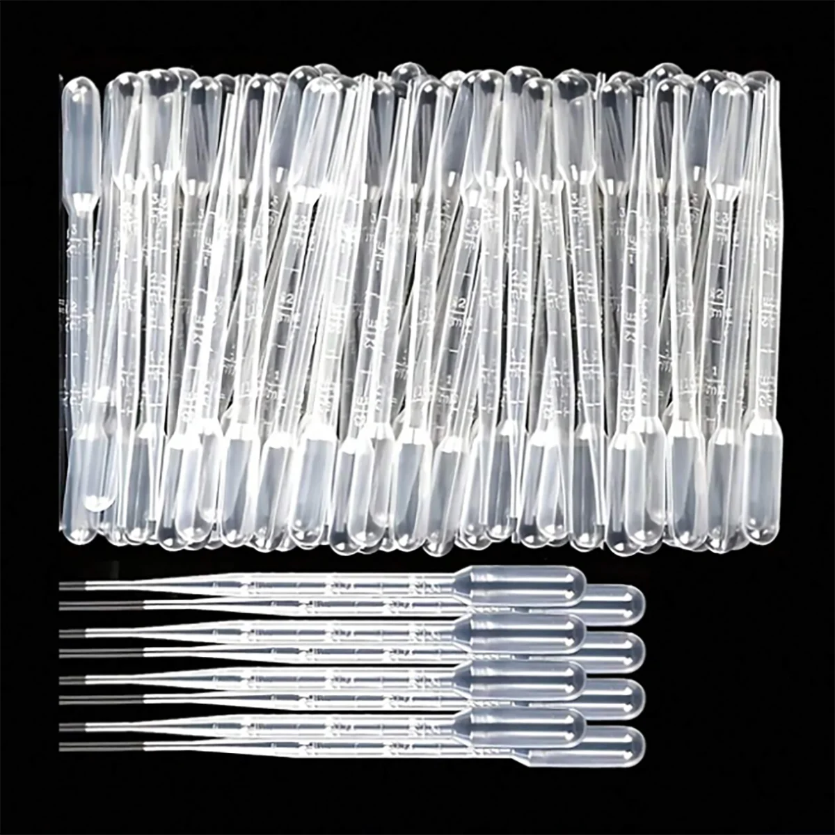 เรซินพลาสติกเครื่องมือ 20/50/100Pcs 3ML Disposable Squeeze Transfer Pipettes สําหรับแม่พิมพ์ซิลิโคน UV EPOXY เรซิ่นหัตถกรรมเครื่องประดับทํา