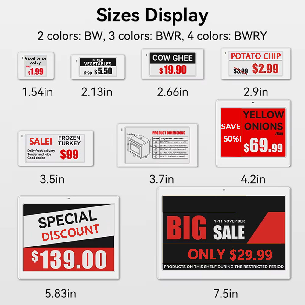 Étiquette d'étagère électronique, Version Bluetooth, étanche, pour supermarché, encre électronique, écran d'affichage, système de papier électronique