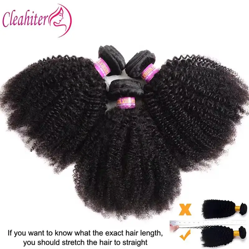 Extensões de cabelo humano encaracolado afro, 100 g/pc, cabelo remy indiano, cor natural, trama dupla, 1/3/5 peças, conjunto completo