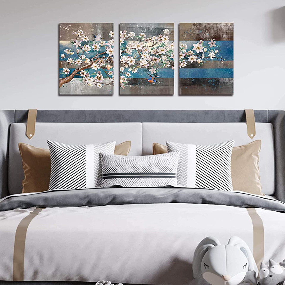 Diy Lukisan Berlian Putih Bunga Bordir Mosaik Triptych Bunga Gambar Berlian Imitasi Dinding Stiker Cuadros Dekorasi Rumah