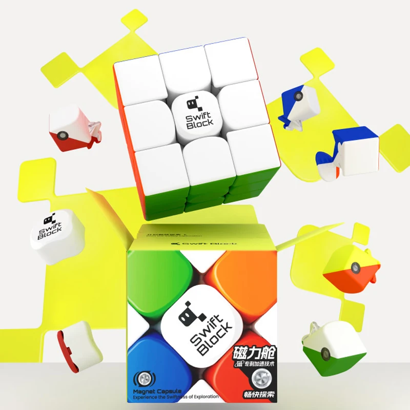 [CubeFun] Swift Block 355S Cube GAN Stickerless 3x3x3 Speed Cube Magnetic Profession cubo GAN 355S 3x3 Educational Toy