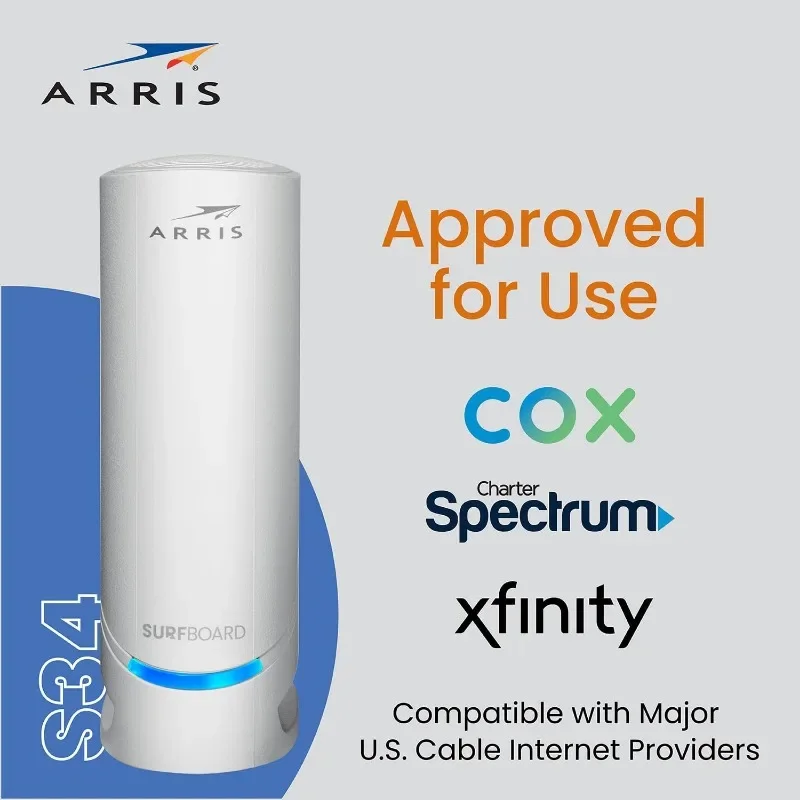Tools.Surfboard S34 DOCSIS 3.1 Multi-Gigabit Cable Modem | Approved for Comcast Xfinity, Cox, & More