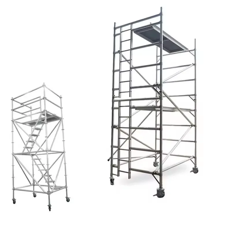 Aluminum Alloy Scaffolding System Quick Lock Assembly Mobile Tower Lightweight Construction Platform For Maintenance Work