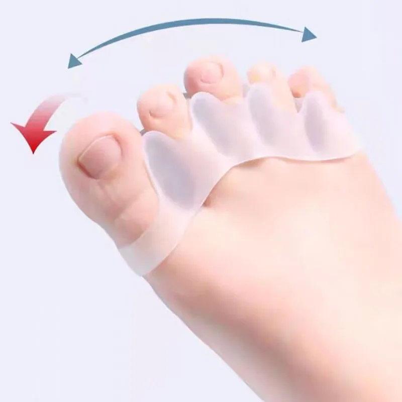 Separador de dedos de silicona, esparcidor de dedos, Hallux Valgus, Corrector de juanete, alisador de dedos, separadores de dedos, 2 uds.