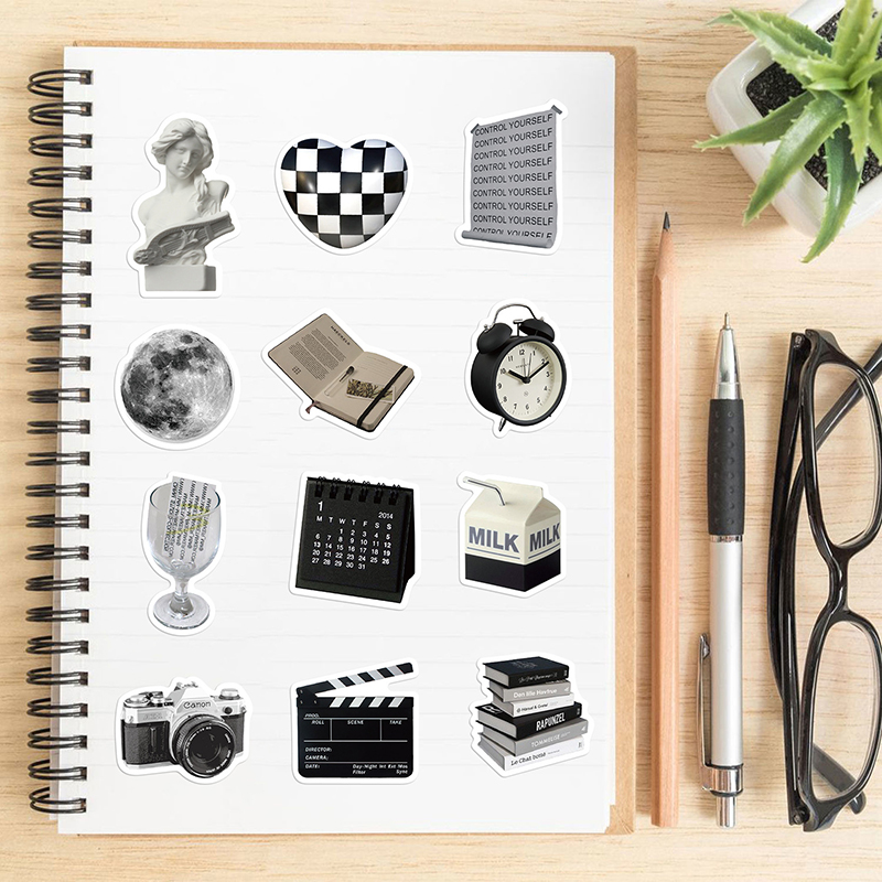 10/30/61 Chiếc Đơn Giản Điêu Khắc PVC Đồ Bộ Miếng Dán Dính Chắc Thẩm Mỹ Trang Trí Scrapbook Tự Làm Con Điện Thoại Văn Phòng Phẩm Cung Cấp