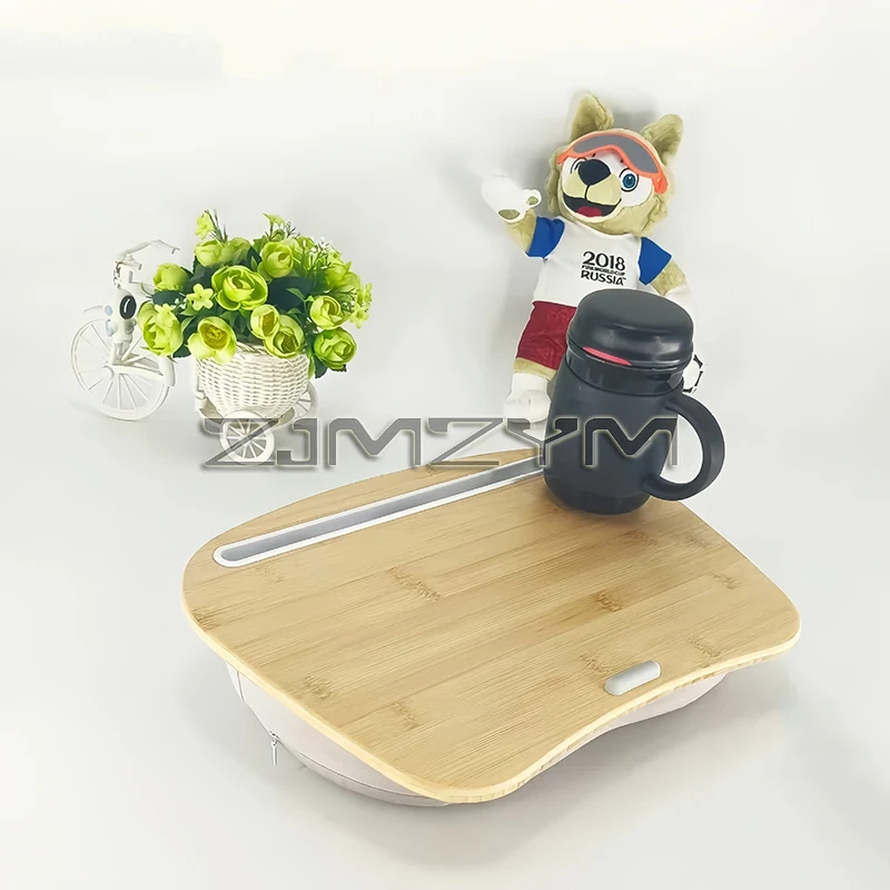 Mesa multifuncional para laptop com almofada e preenchida com partículas de espuma, mesa pequena de travesseiro, travesseiros para cochilo de escritório