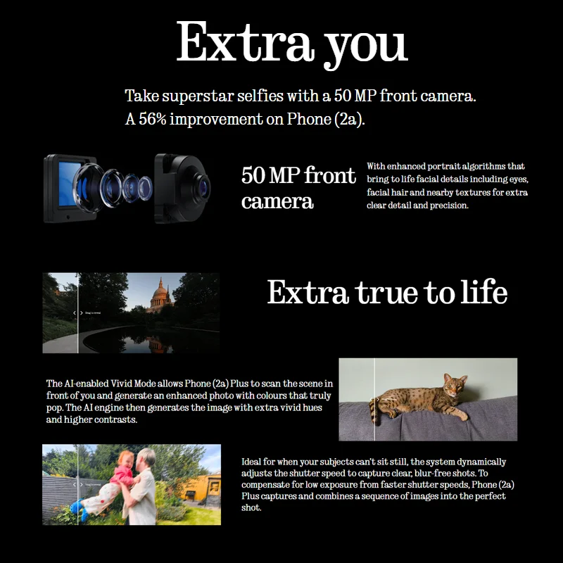 Versión Global Nothing Phone(2a) Plus Pantalla AMOLED de 6,7 pulgadas 120Hz MTk Dimensity7350 Pro Batería dual para cámara de 50MP 5000mAh 45W