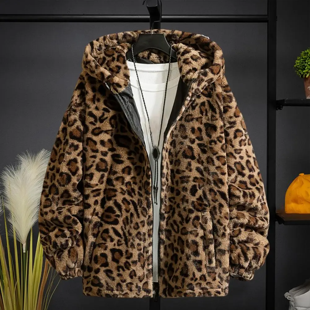 Hautberührender, schicker Wintermantel für Herren, verdickter Fleece-Jackenmantel, Frostschutz-Kapuzenjacke, Taschen für den Außenbereich