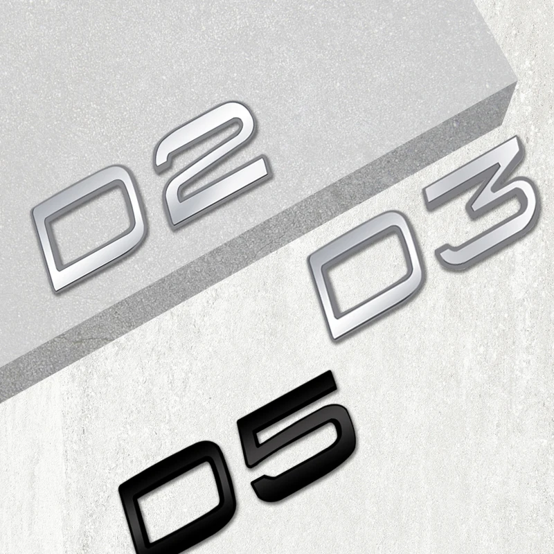 Pegatina 3D para coche AWD D2 D3 D4 D5 D6 D8, emblema de desplazamiento, insignia trasera de Metal, accesorios para Volvo XC90 XC60 XC40