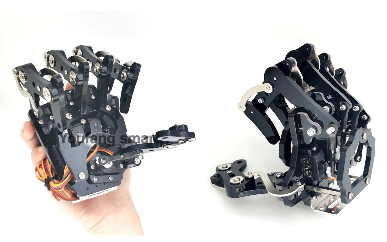 5 Dof Roboterhand mit Sockel, humanoider Roboterfinger, bionisch zusammengebaute mechanische Manipulatorklaue für Arduino, programmierbarer Roboter
