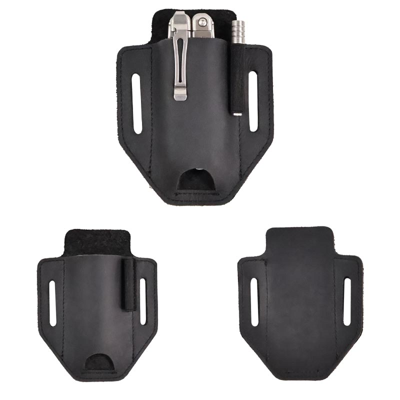 RIYAO-Couro Genuíno Titular Multitool, Alicate Bainha, Cinto Saco, Outdoor Folding Faca, Pocket Knife, Caça, Ferramenta Camping Case